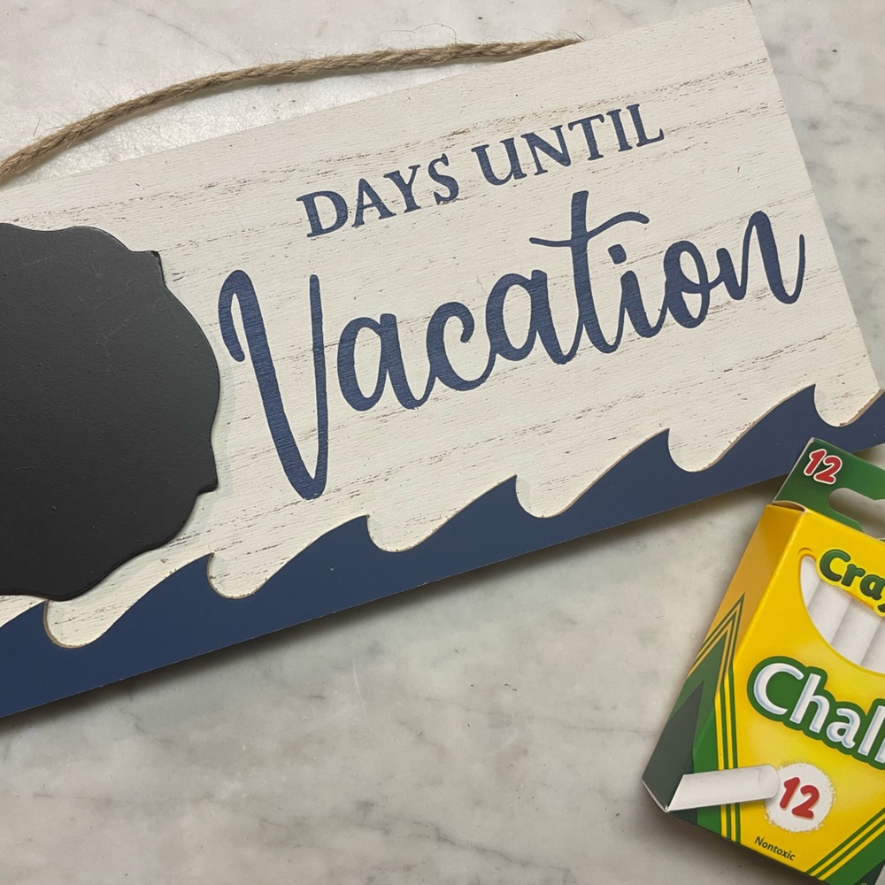 Wooden Vacation Countdown Chalkboard